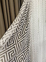 Тюль білий абстракція жакард