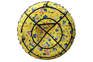 Тюбінг із камерою дитячий жовтий Міньйони, 1 м, до 150 кг, знімний чохол