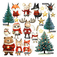 Новорічна наклейка  " Новий рік в лісі "