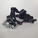 Універсальний налобний ліхтарик з трьома світлодіодами та регульованим нахилом RJ-3000, фото 6