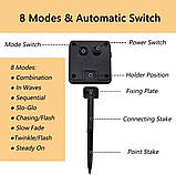 200 світлодіодних сонячних сітчастих світильників, 3M x 2M сітчасті казкові гірлянди, 8 режимів зовнішніх атмосферостійких штор, фото 6