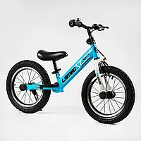 Велобіг "CORSO LAMBO сталева рама, ручне гальмо, колеса надувні резинові 14’’, алюмінієві обода, підставка для ніг, підніжка