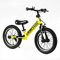 Велобіг "CORSO LAMBO сталева рама, ручне гальмо, колеса надувні резинові 14’’, алюмінієві обода, підставка для ніг, підніжка