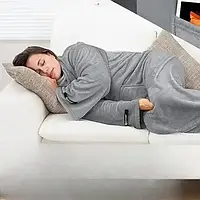 Домашній плюшевий плед із рукавами для дорослих і дітей, Флісовий довгий плед-халат для жінок і чоловіків