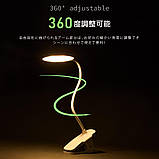 Світильник з затиском , дитяча кімната, спальня, простота в експлуатації, вбудована батарея, портативний, фото 4