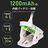 Світильник з затиском , дитяча кімната, спальня, простота в експлуатації, вбудована батарея, портативний, фото 7