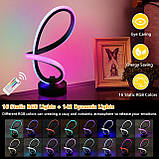 Приліжкова лампа TECKZOON, Спіральний стіл RGB, затемнений світлодіодний світильник, Управління додатком, Музичний режим, фото 3