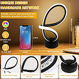 Приліжкова лампа TECKZOON, Спіральний стіл RGB, затемнений світлодіодний світильник, Управління додатком, Музичний режим, фото 8