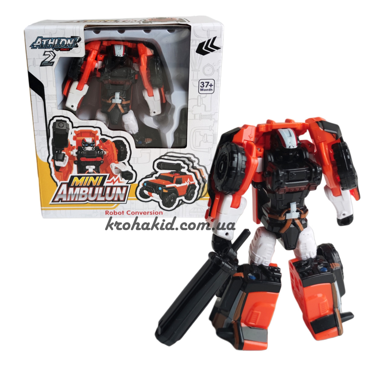 Трансформер Тобот Міні Mini Ambulun 2в1 - героїчний робот і позашляховик, 13 см