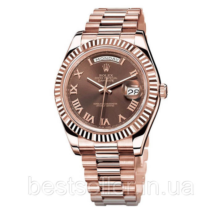 ROLEX DAY-DATE 40MM ETA 2813 BROWN DIAL ROSE GOLD 18K PRESIDENT BRACELET. AAA