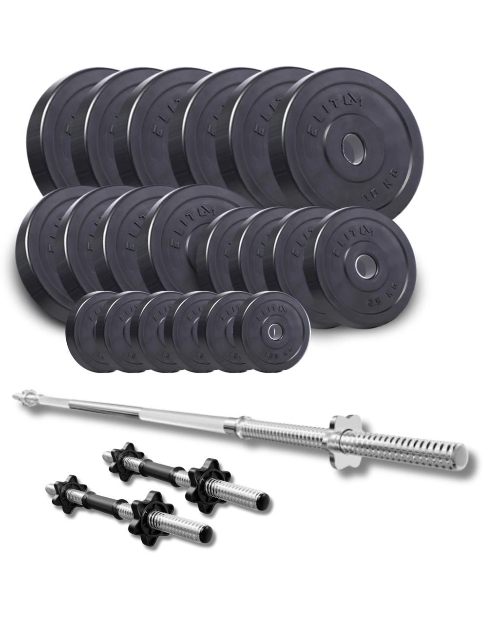 Набір Elitum Titan 109 кг зі штангою і гантелями