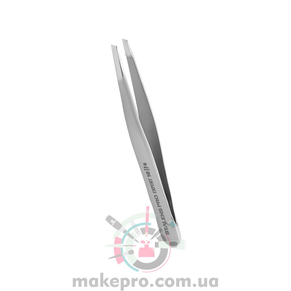 Пінцет для брів STALEKS Expert 10 type 4 (вузькі скошені крайки)