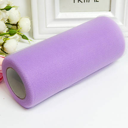 Фатин рулончик 23 м, ширина 15 см, колір 24 бузковий, фото 1