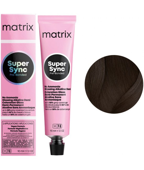 Крем-фарба безаміачна Matrix Super Sync Pre-Bonded №3N Dark brown natural 90 мл, фото 1