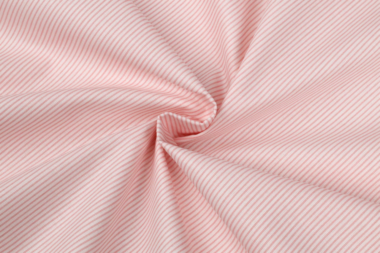 Ранфорс 240 см Міні смужки рожеві (1 мм)