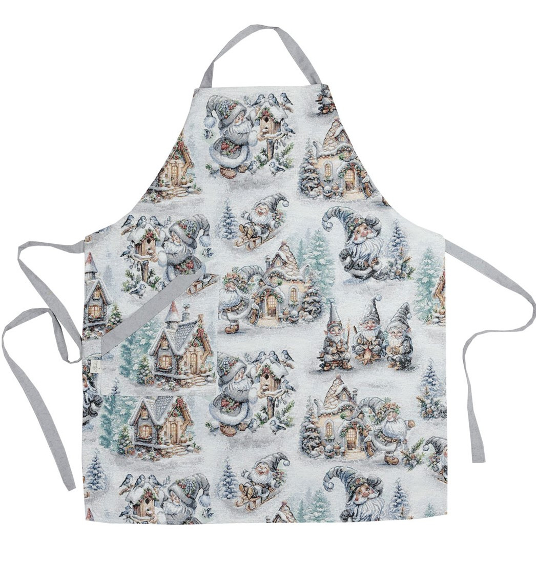 Фартух кухонний гобеленовий Новорічний з люрексом, фото 1