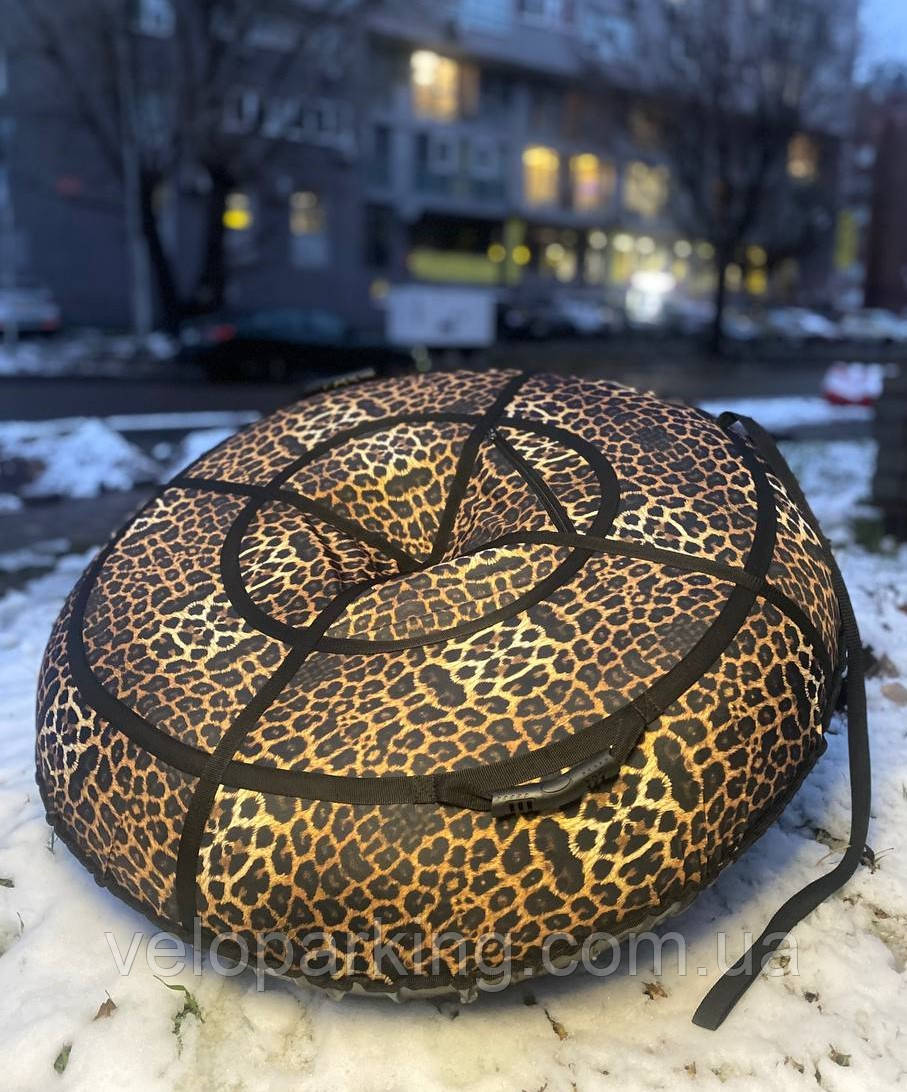 Тюбінг (ваташка) 100 і 120 см, з камерою та ручками надувні санчата дитячі, підліткові, крижана пВХ, леопард