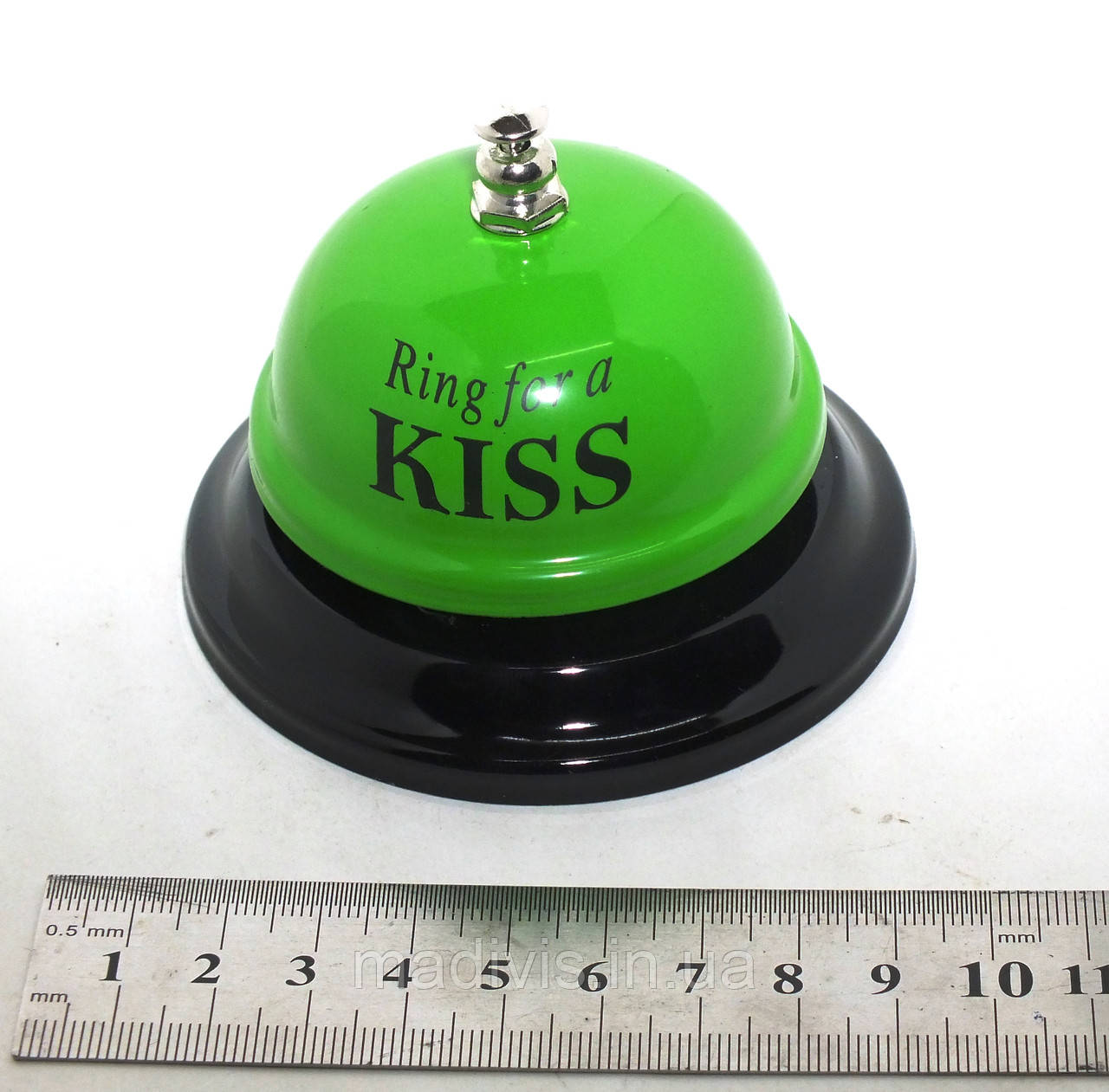 Дзвінок настільний KISS (10 см) ЗЕЛЕНИЙ, фото 1