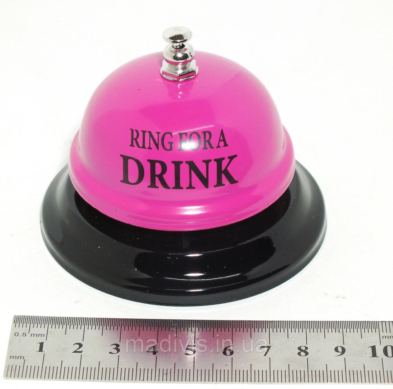 Дзвінок настільний DRINK (10 см) МАЛІНОВИЙ, фото 1
