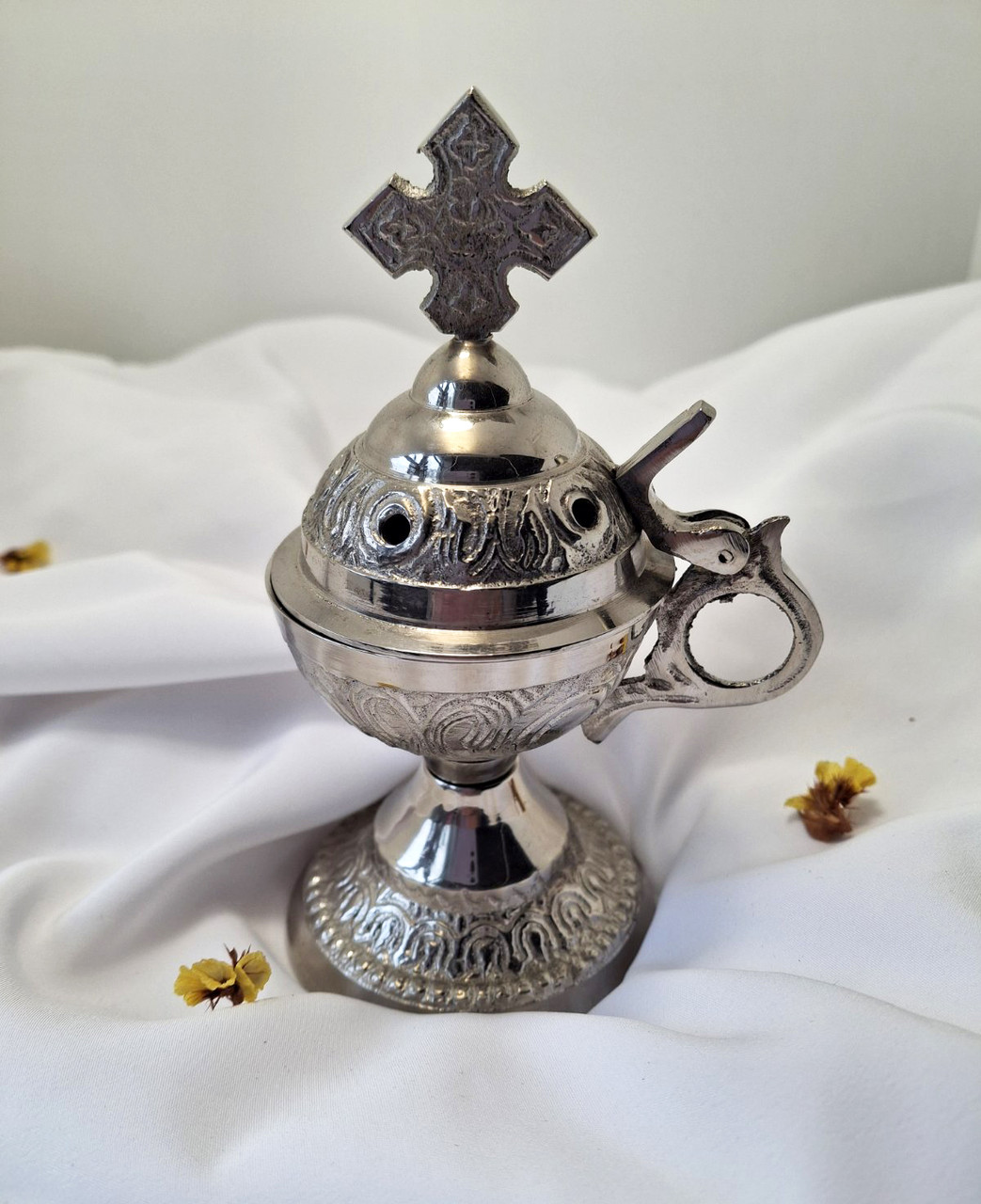 Кадильниця домашня під срібло, висота 14×6см