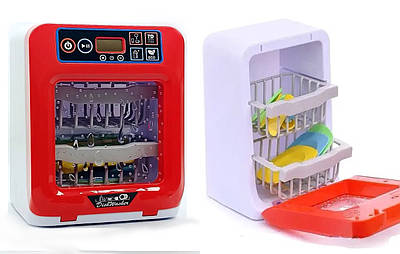 Набір дитячої кухонної техніки 15 предметів Іграшкова Посудомийна машина Мийка посуду 3 тарілки ложки виделки