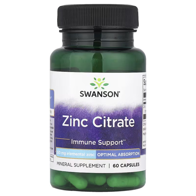 Цинк Swanson Zinc Citrate 50 mg 60 Caps