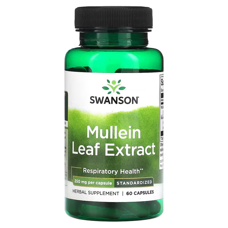 Екстракт коров’яку Swanson Mullein Leaf Extract 250 mg 60 Capsules
