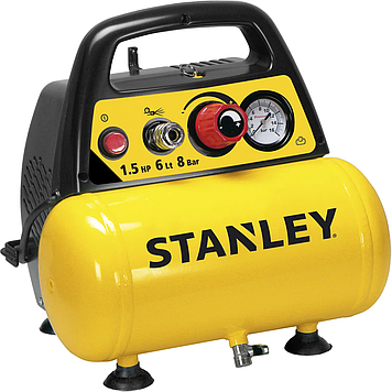 Потужний компресор повітряний безмасляний STANLEY DN200/8/6 : 1.1 кВт, 6 л, 180 л/хв