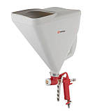 Пістолет для нанесення штукатурки пневматичний, три форсунки: 4, 6, 8 мм, В/Б метал, 9000 мл, 3-6 бар INTERTOOL PT-0403, фото 2