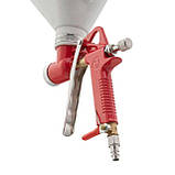 Пістолет для нанесення штукатурки пневматичний, три форсунки: 4, 6, 8 мм, В/Б метал, 9000 мл, 3-6 бар INTERTOOL PT-0403, фото 7