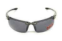 Окуляри захисні Global Vision Wheelin Crystal Gray (flash mirror), дзеркальні сірі лінзи в сірій напівпрозорій оправі, фото 4