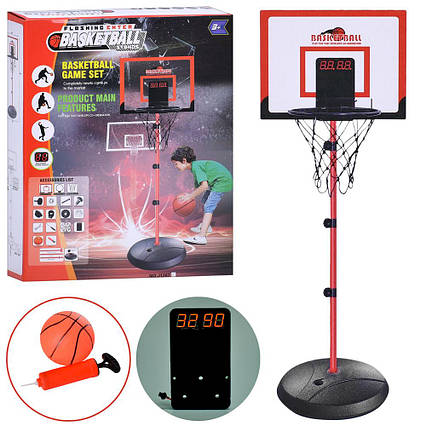 Баскетбольне кільце MR 1319 стійка (мет.), щит (пласт.), кільце (мет.), сітка, м'яч, насос, кор., 37-47-37см