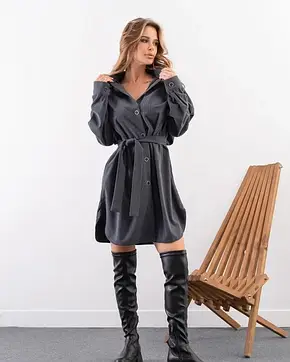 Плаття ISSA PLUS SA-496 L/XL темно-сірий, фото 1