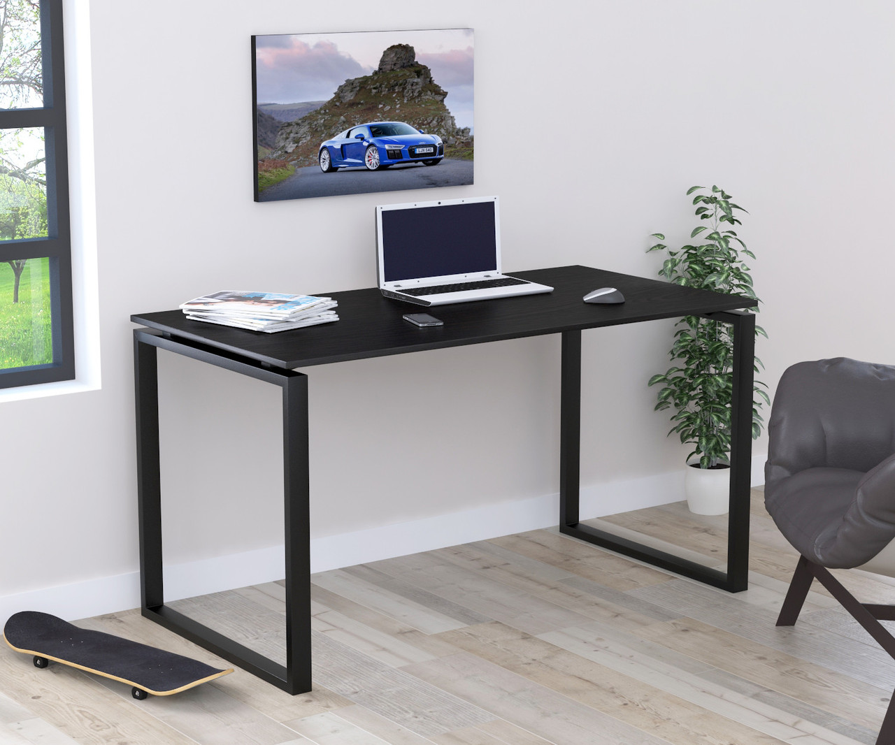 Письмовий стіл Loft design Q-135 Black Венге Луїзіана