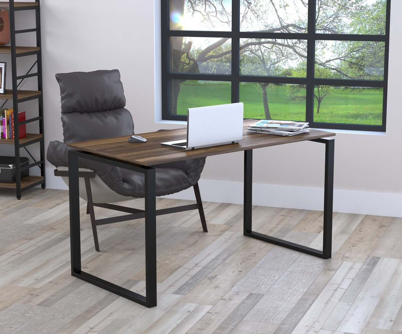 Письмовий стіл Loft design Q-135 Black Горіх Модена