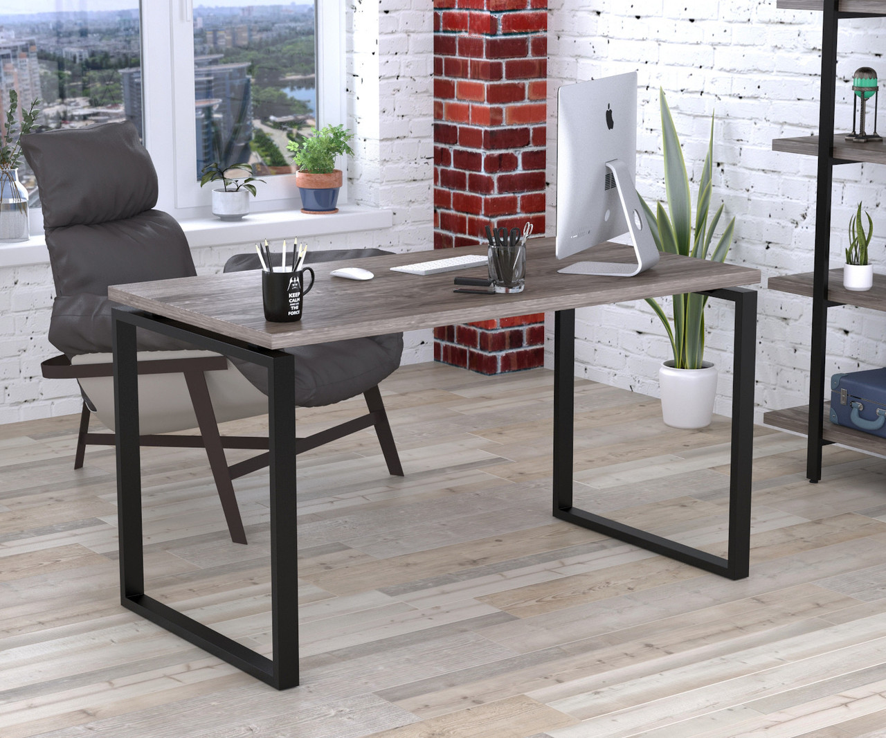 Письмовий стіл Loft design Q-135-36 Black Дуб Паліна