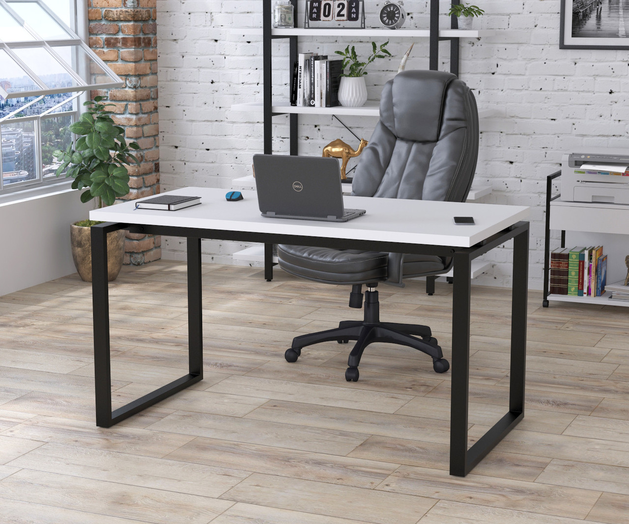 Письмовий стіл Loft design Q-135-36 Black Білий