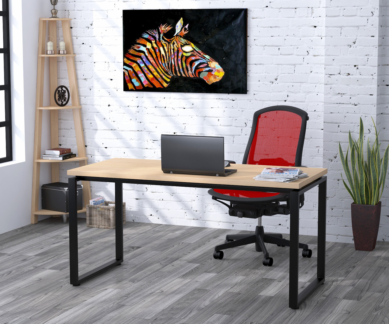 Письмовий стіл Loft design Q-160-36 Black Дуб Борас