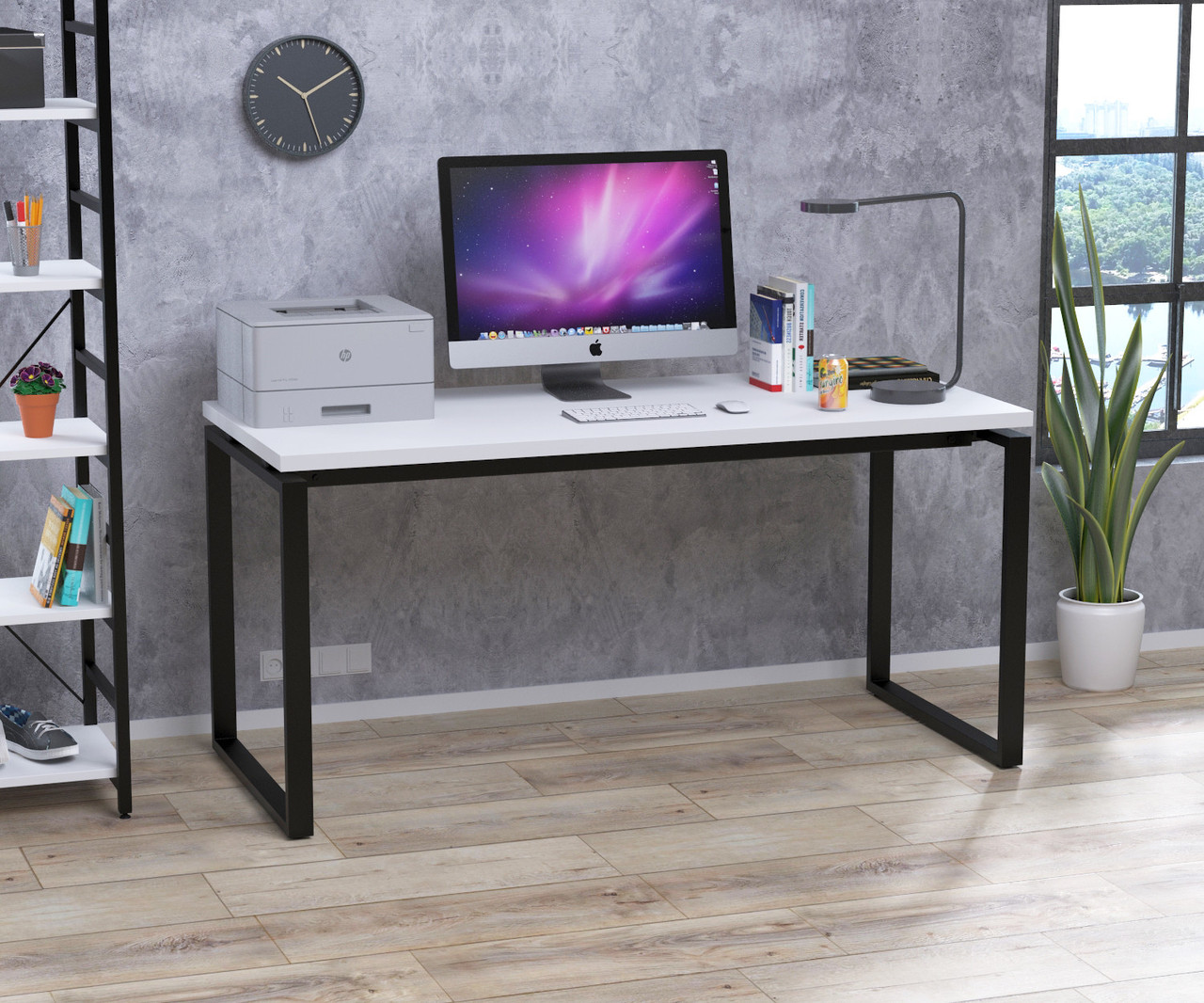 Письмовий стіл Loft design Q-160-36 Black Білий