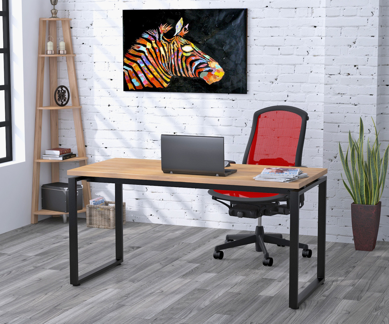 Письмовий стіл Loft design Q-160-36 Black Дуб Крафт золотой, фото 1