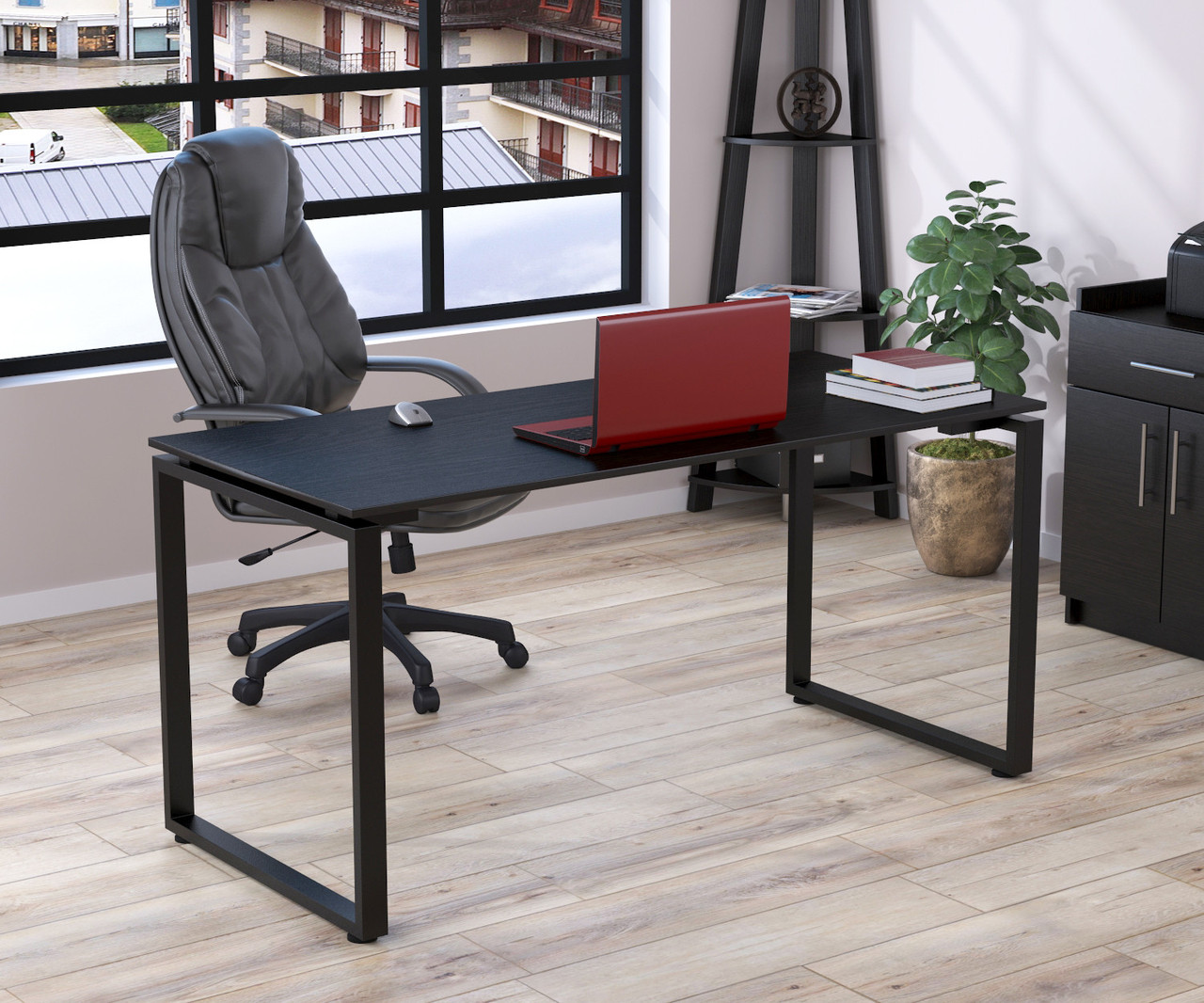 Письмовий стіл Loft design Q-160-18 Black Венге Луїзіана