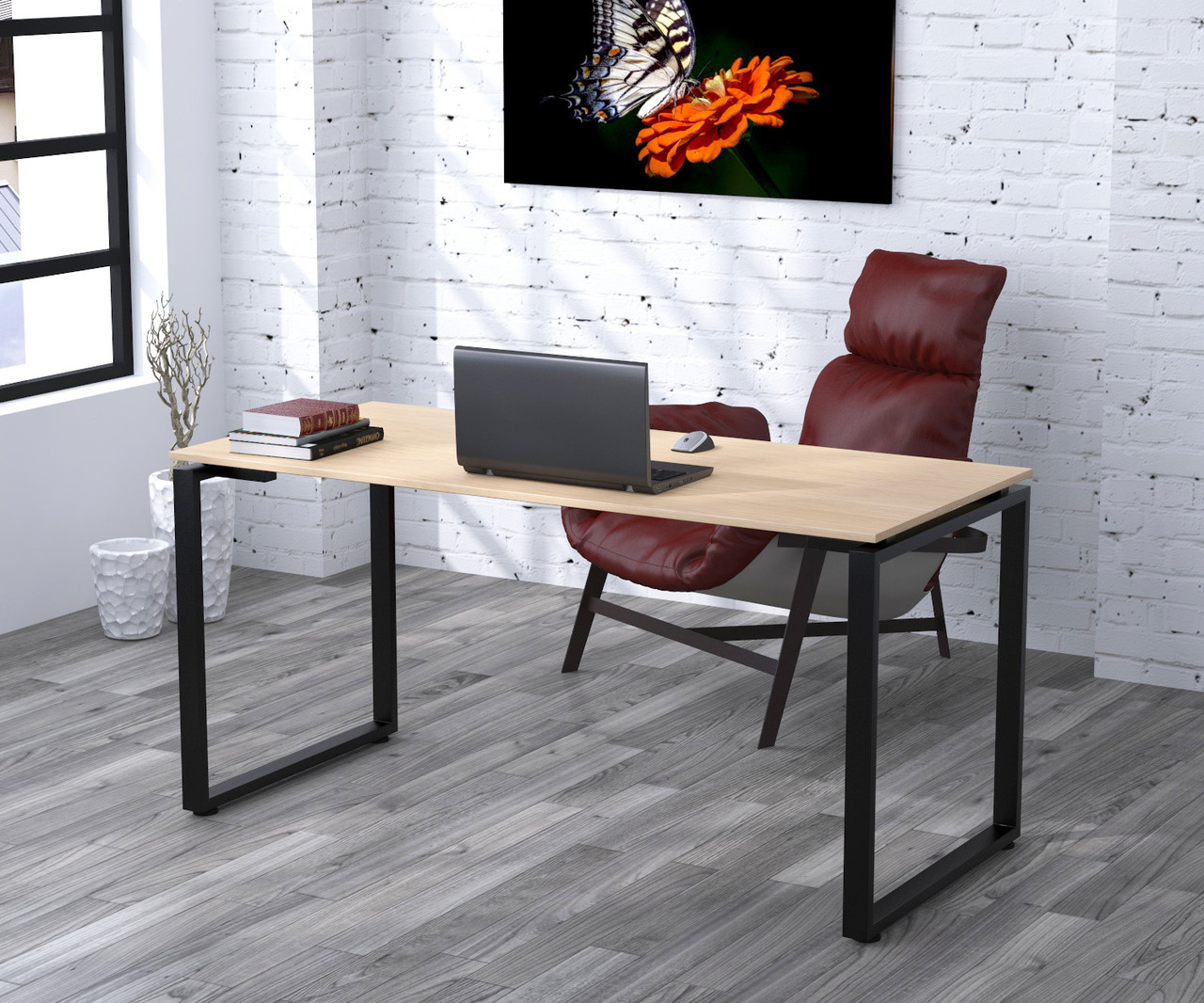 Письмовий стіл Loft design Q-160-18 Black Дуб Борас
