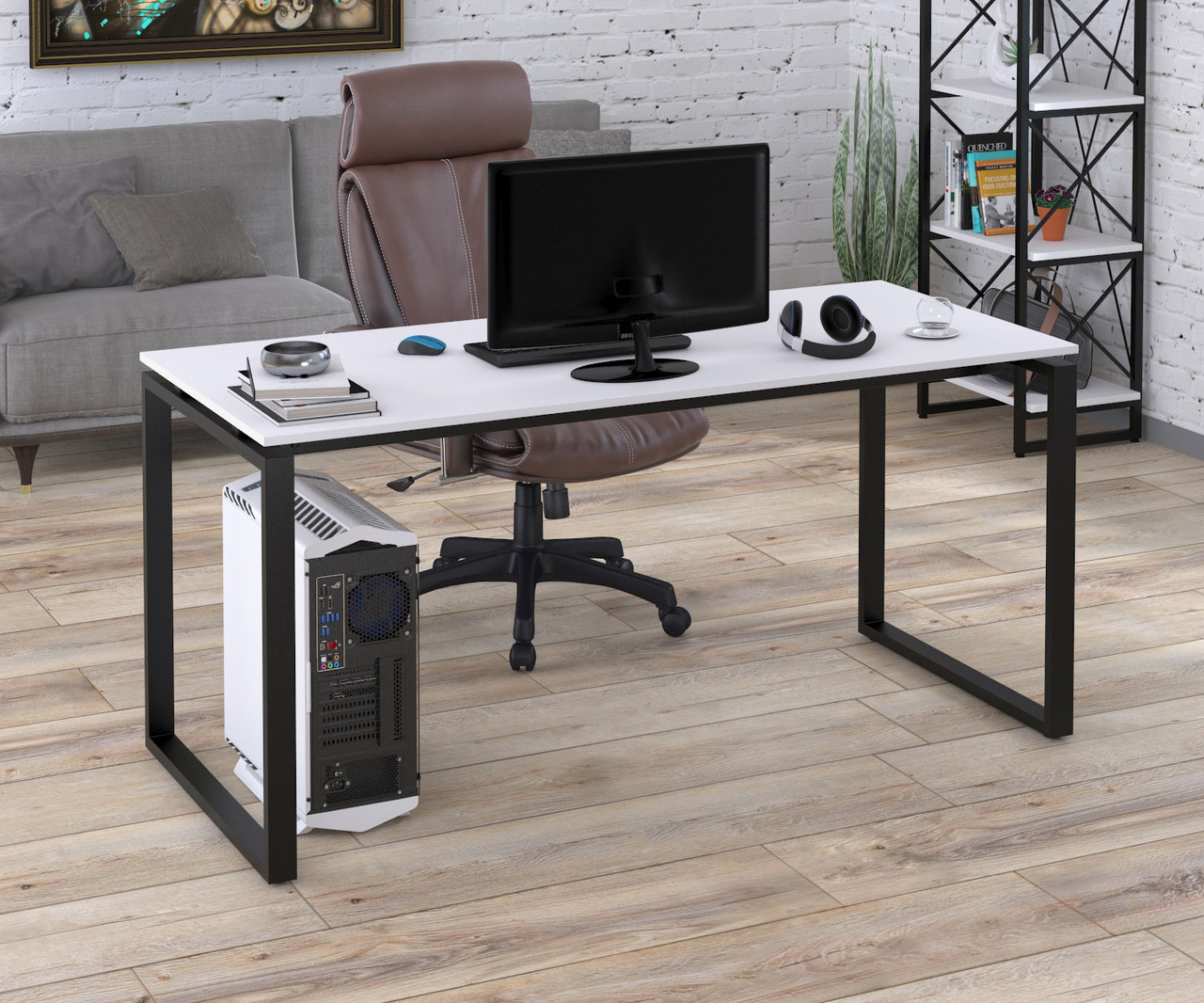 Письмовий стіл Loft design Q-160-18 Black Білий