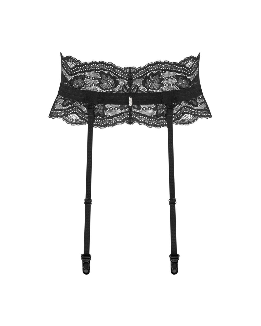 Підтяжки для панчохи чорного кольору Obsessive Nutris garter belt розміри M/L Talla, фото 1