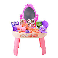 Набір стиліста 9222/9224 Трюмо з дзеркалом і феном, 30 аксесуарів, іграшкова косметика, мікс кольорів, фото 9