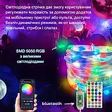 Світлодіодна RGB гирлянда 10м на USB пультом та блютуз керуванням, фото 4