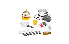 Дитяча плитка з посудкою Little Chef Kitchen, 18 елементів, посуд, продукти. White and black (153013) 4928299