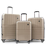 Валіза мала S поліпропілен беж. 55х38х22см/40л/2.6кг/Snowball 39403, фото 5