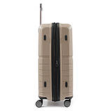 Валіза середня M поліпропілен беж 67х45х26+5/82л/3.8кг/Snowball 39403, фото 5