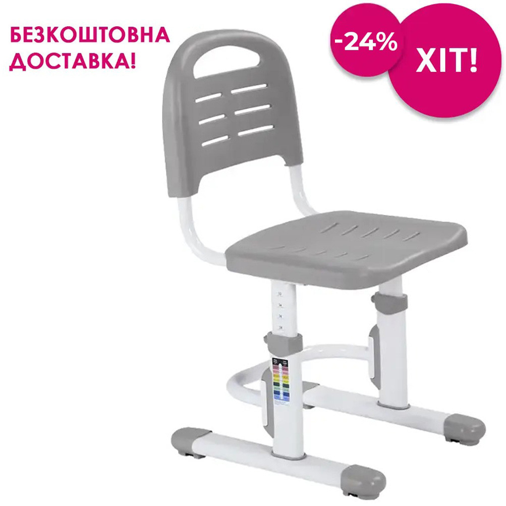 Зростаючий дитячий стілець стільчик трансформер FunDesk SST3L Grey сірий для школярів і дошкільнят